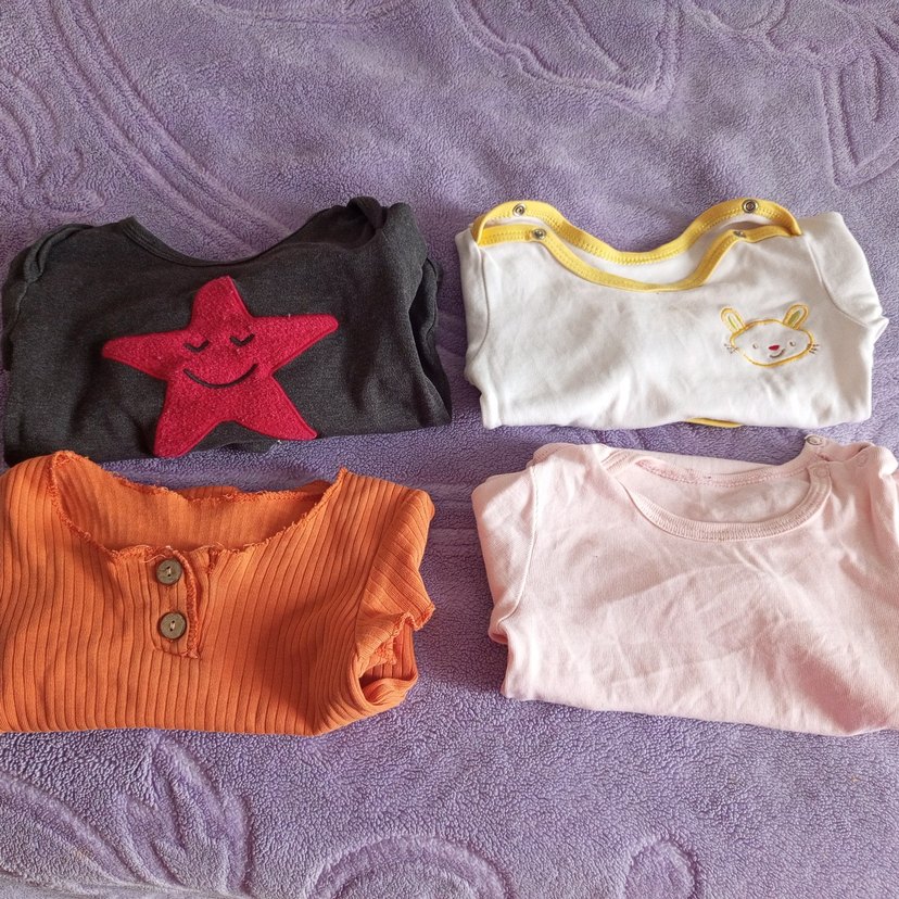 Uzun Kollu, Düğmeli Bebek Kız Body, Gri - Görsel 4