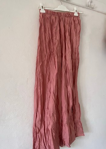 s Beden pembe Renk Pembe Pilili Uzun Keten Etek