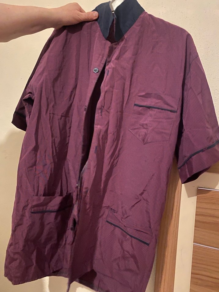 Bordo Erkek Düğmeli Uzun Kollu Pijama Takımı - Görsel 2