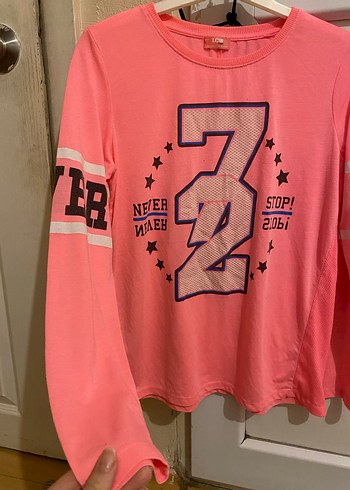 Kız Çocuk Pembe Uzun Kollu Baskılı Tişört - Görsel 2