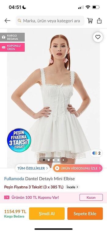 beyaz fulla moda elbise