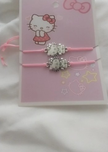  Beden Pembe Hello Kitty Boncuklu Çocuk Bileklik Seti