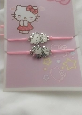  Beden pembe Renk Pembe Hello Kitty Boncuklu Çocuk Bileklik Seti