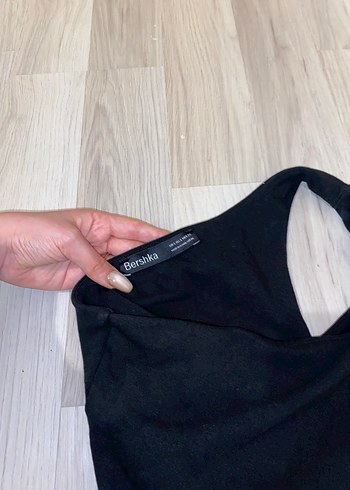 Siyah Tek Omuz Midi Triko Elbise - Görsel 3