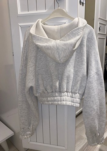 Gri Fermuarlı Kadın Sweatshirt - Görsel 3