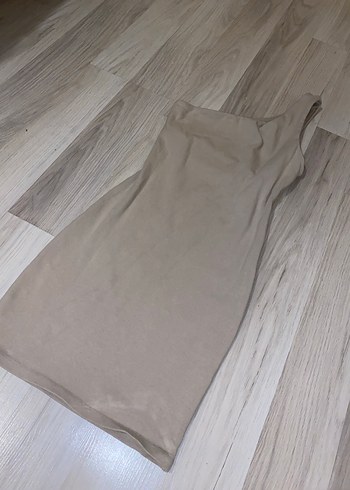 Bej Mini Elbise - Görsel 2