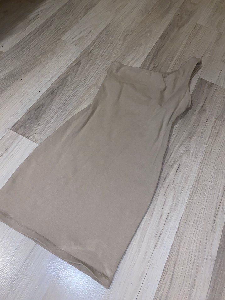 Bej Mini Elbise - Görsel 2