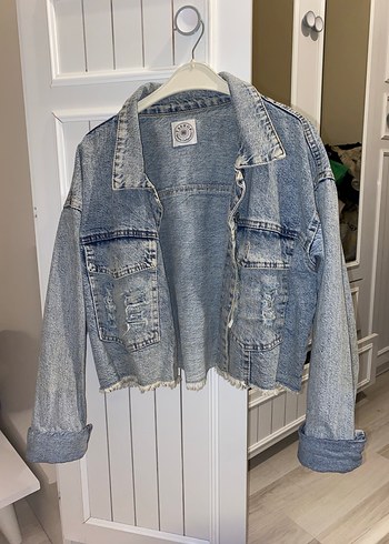 Düğmeli Kadın Denim Ceket - Görsel 2