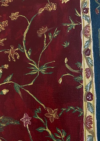 Etnik Halı Desenli At Figürlü El Yapımı Tablo - Görsel 4