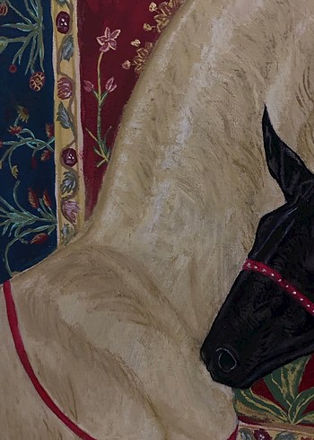 Etnik Halı Desenli At Figürlü El Yapımı Tablo - Görsel 7