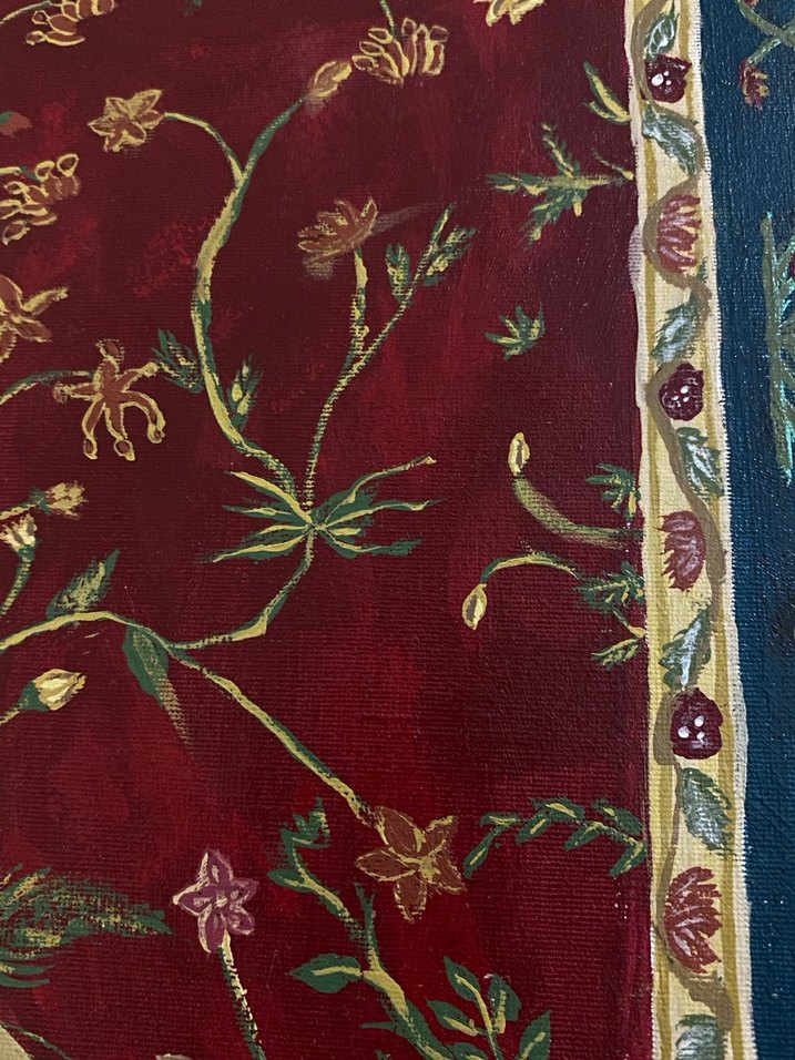 Etnik Halı Desenli At Figürlü El Yapımı Tablo - Görsel 4