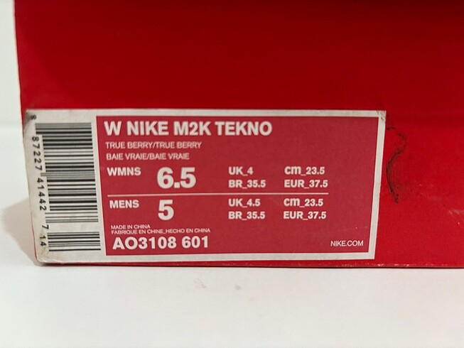 37,5 Beden mor Renk Nike M2K Tekno