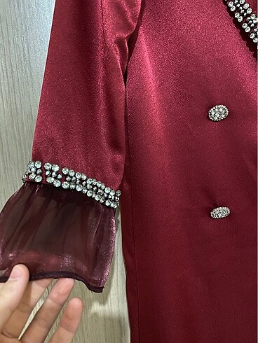 38 Beden bordo Renk Abaya