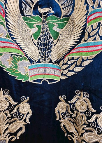 Mavi İşlemeli Bohem Uzun Kadın Elbise - Görsel 3