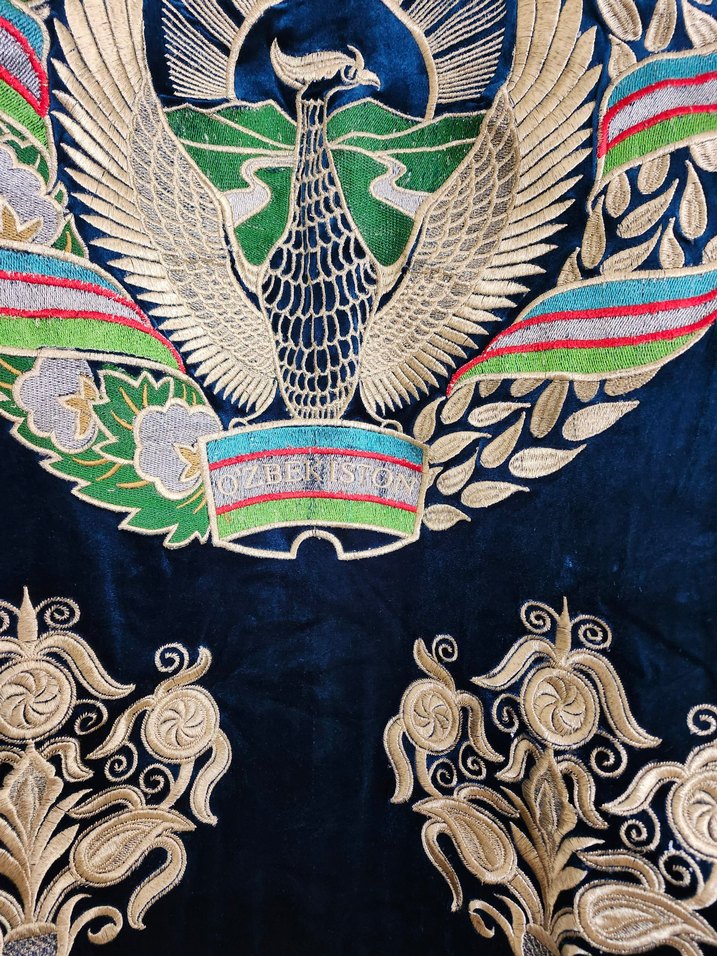 Mavi İşlemeli Bohem Uzun Kadın Elbise - Görsel 3