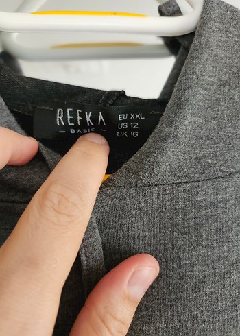 Gri Uzun Kadın Kapüşonlu tunik - Görsel 2