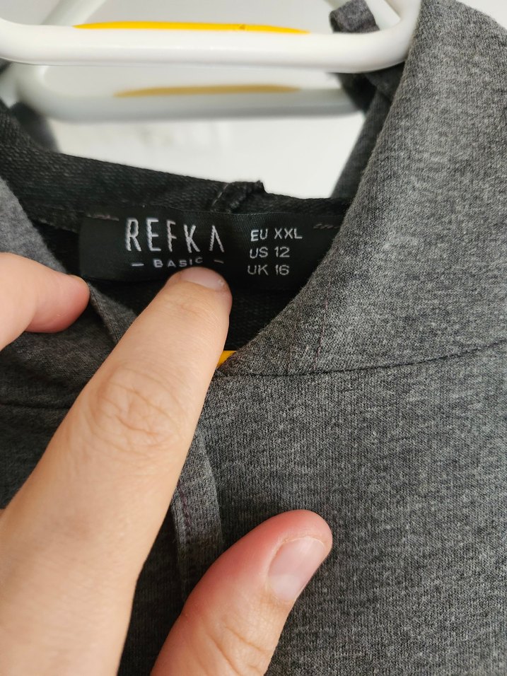 Gri Uzun Kadın Kapüşonlu tunik - Görsel 2