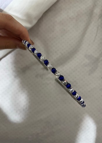 Accessorize Mavi Boncuklu Kot Kumaş Taç