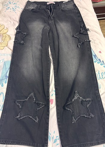 Diğer Yildizli Siyah Denim Jean