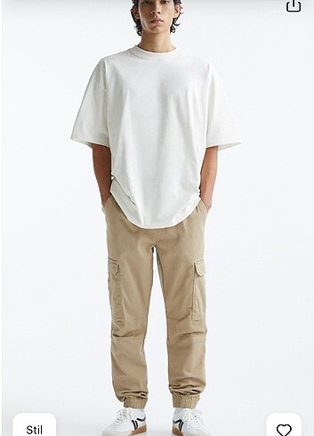 PULL&BEAR Bej/camel rengi kargo cepli pantolon 