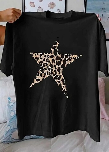 S.M.L.XL BEDENLERİ MEVCUT OVERSİZE LEOPAR BASKILI TSHİRT