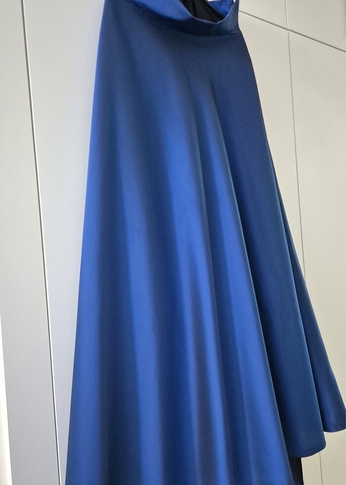 Saten önü kısa arkası uzun etek - Görsel 4