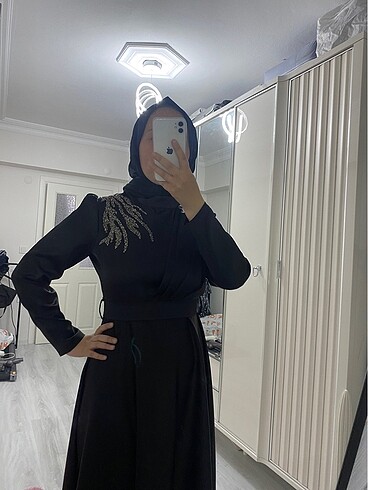ŞIK SADE SİYAH ABİYE - Görsel 7