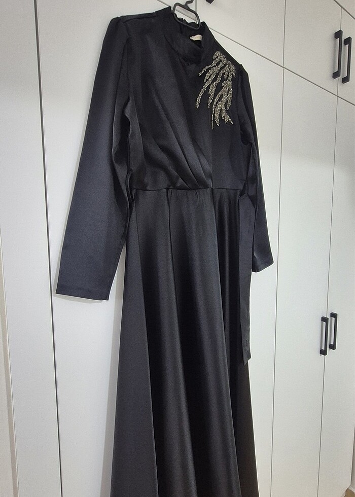 ŞIK SADE SİYAH ABİYE - Görsel 3