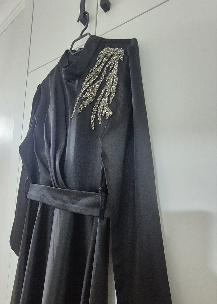 ŞIK SADE SİYAH ABİYE - Görsel 4