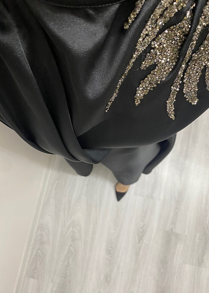 ŞIK SADE SİYAH ABİYE - Görsel 5