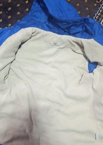 Mavi Düğmeli Çocuk Kışlık Uzun Ceket - Görsel 2