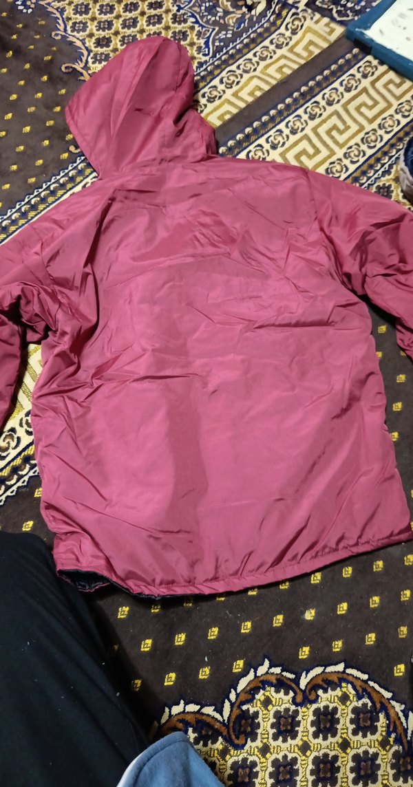 Bordo Fermuarlı Kapüşonlu Kışlık Kadın Mont - Görsel 3