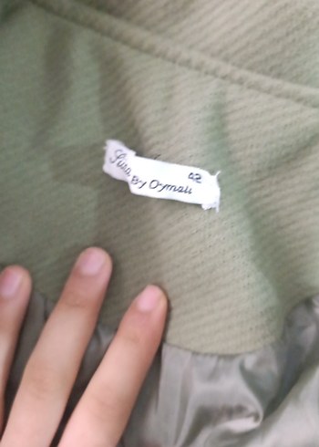 Haki Düğmeli Uzun Hamile Kabanı - Görsel 3