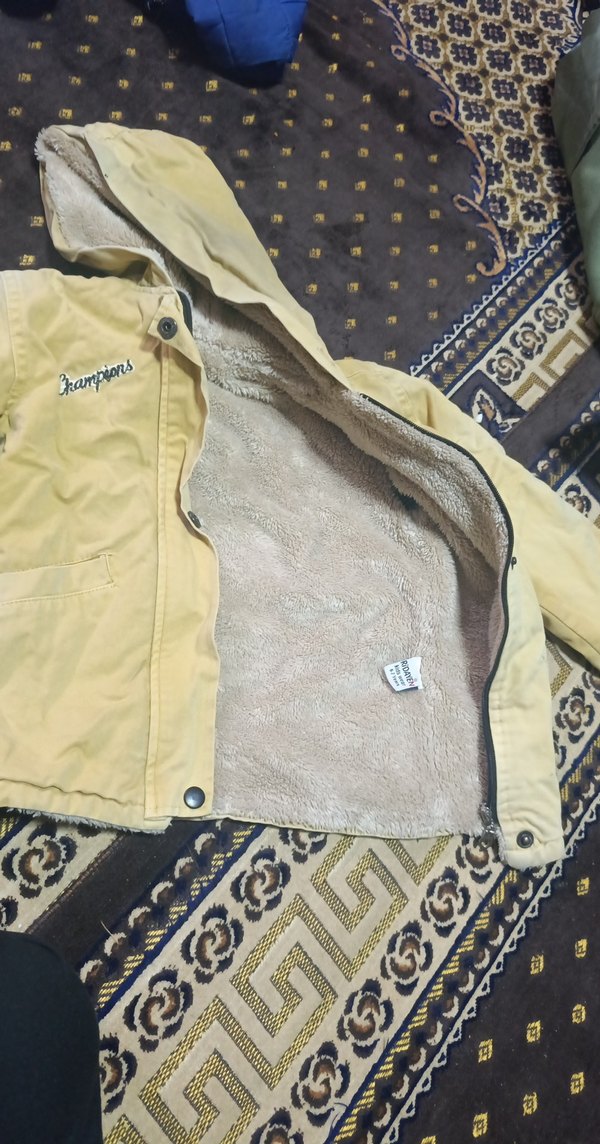 Kapüşonlu Bej Erkek Çocuk Polar Ceket - Görsel 3