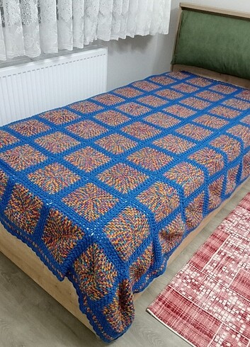 Örgü tek kişilik battaniye 