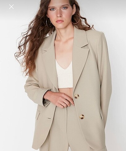 38 Beden camel Renk Vizon Blazer ceket