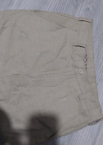 Bej Regular Fit Keten Erkek Pantolon - Görsel 2