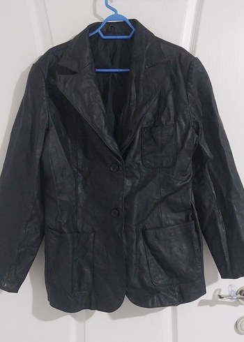 y2k Vintage Goth Hakiki Deri Ceket - Görsel 2