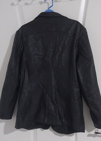 y2k Vintage Goth Hakiki Deri Ceket - Görsel 3