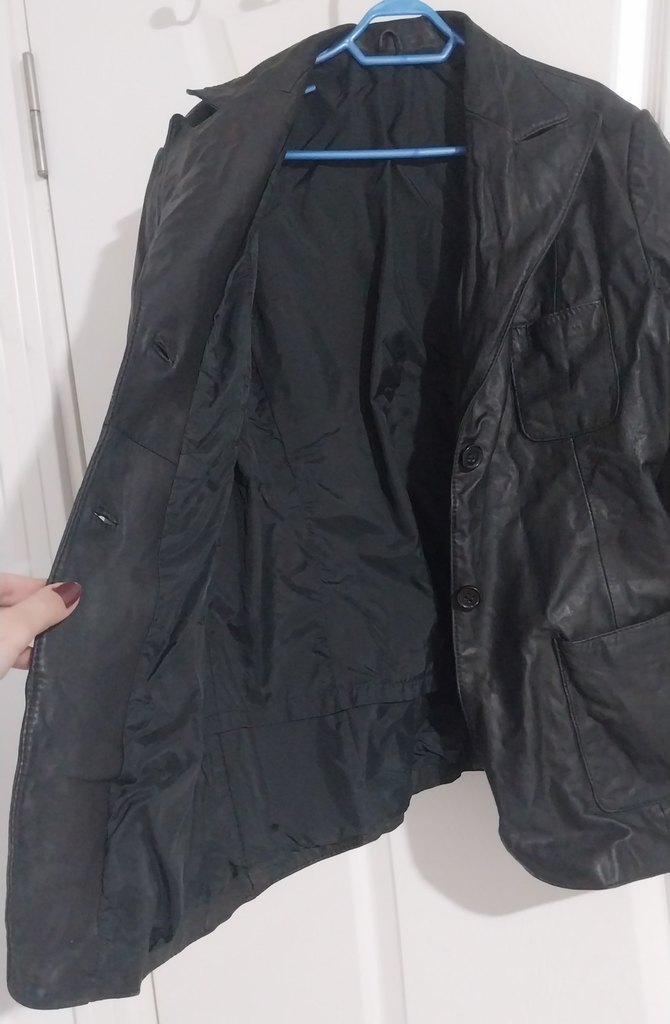 y2k Vintage Goth Hakiki Deri Ceket - Görsel 4