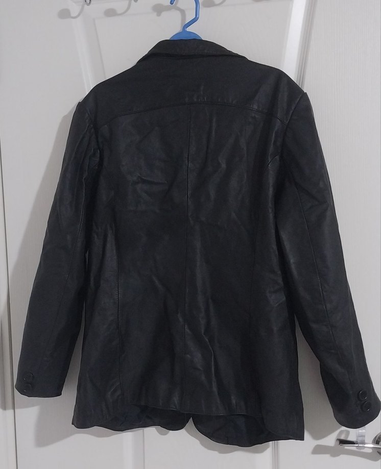 y2k Vintage Goth Hakiki Deri Ceket - Görsel 3