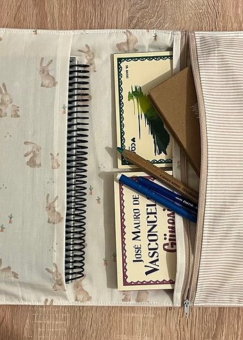 Bej Tavşan Desenli Pastel Planlayıcı