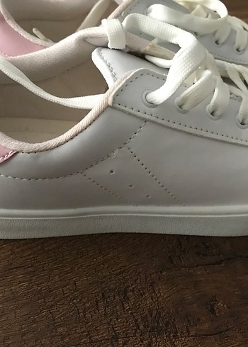 Beyaz Bağcıklı Kadın Sneakers - Görsel 5