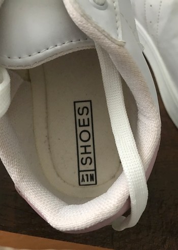 Beyaz Bağcıklı Kadın Sneakers - Görsel 2