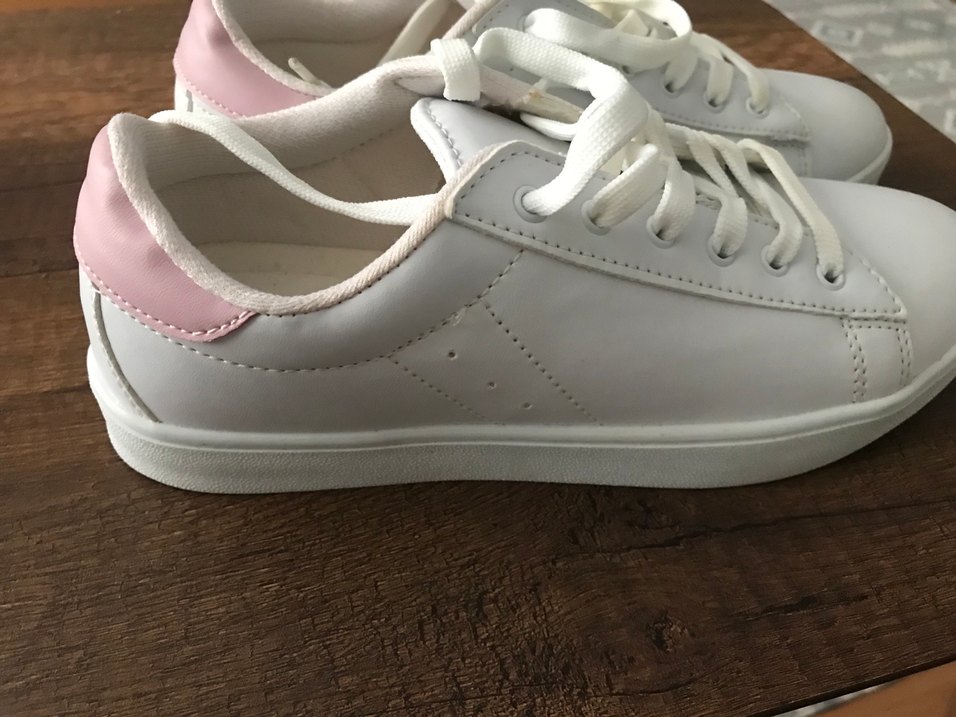 Beyaz Bağcıklı Kadın Sneakers - Görsel 5