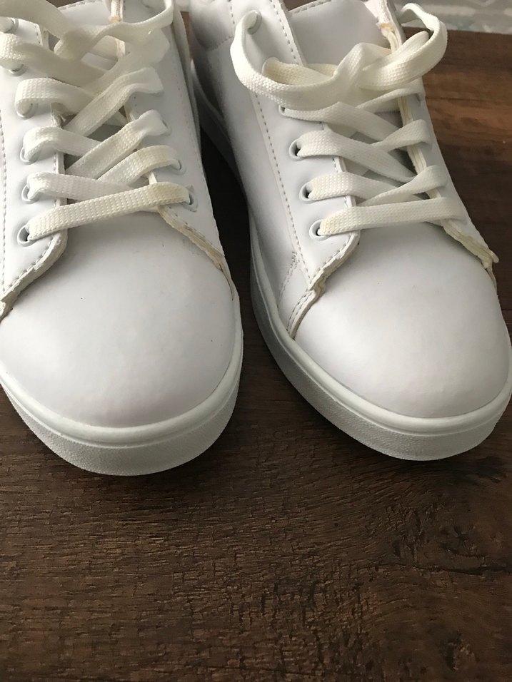 Beyaz Bağcıklı Kadın Sneakers - Görsel 4