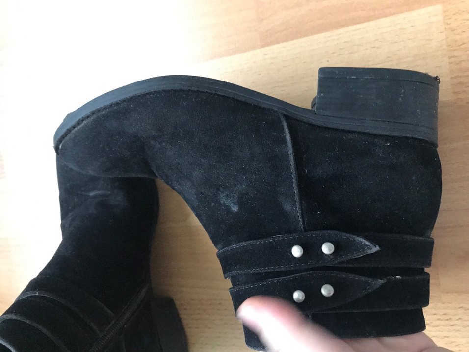 Siyah Süet Tokalı Kadın Bot - Görsel 5