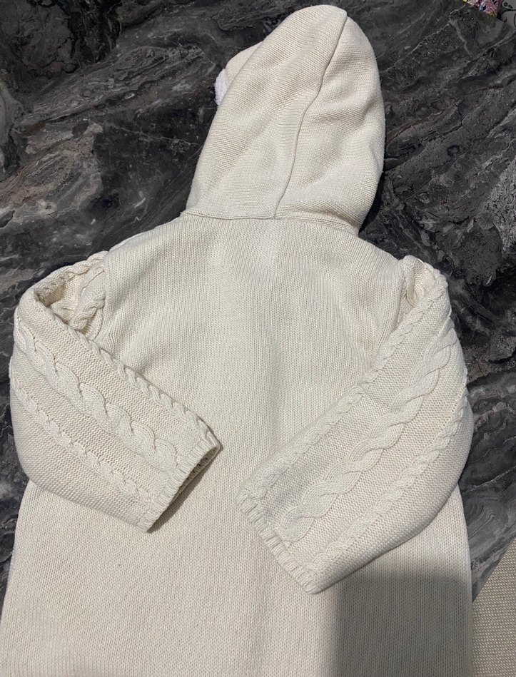 Lcw Kız Çocuk Kapüşonlu peluşlu Örgü Hırka - Görsel 3