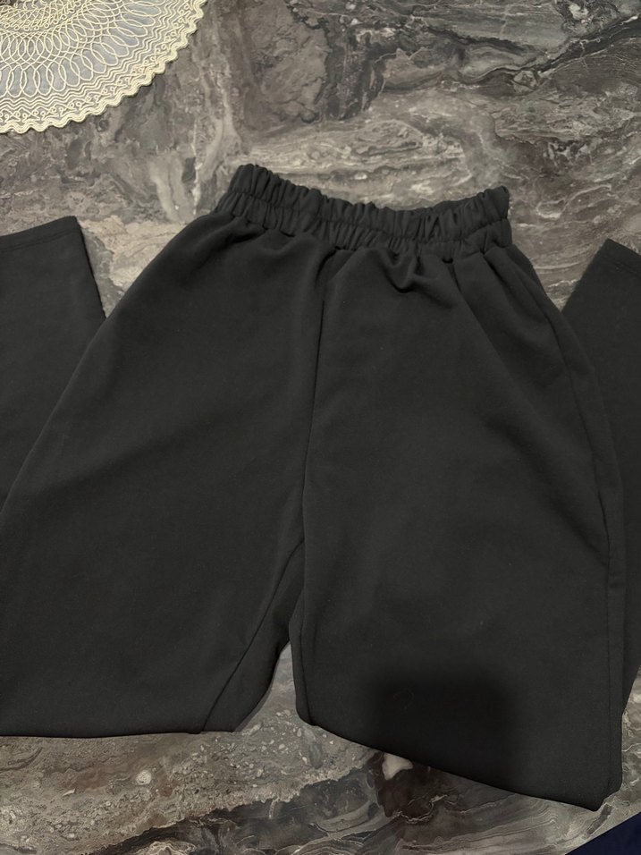 Kadın Siyah Peluş Rahat Kesim Eşofman - Görsel 3