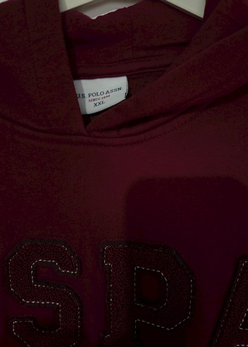 Bordo USPA Kapüşonlu Sweatshirt - Görsel 2